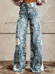 Pantaloni da donna con fondo a campana di nuovo stile pantaloni casual stampa 3D pantaloni da donna di vendita calda retrò S-3XL