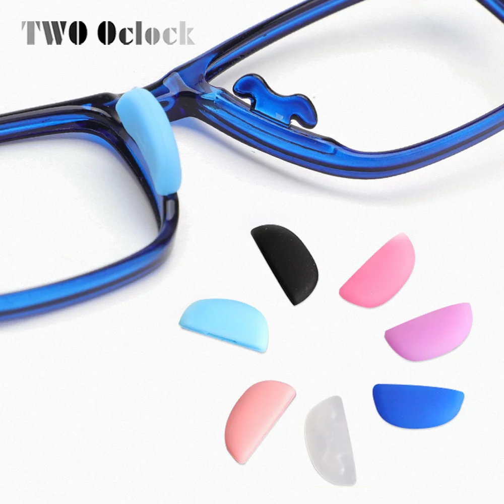 5 Pair Insert Nose Pad For Glasses Eyeglasses Push In Silicone Repair Accessory Child Kids U Shape Anti Slip Soft Black Blue Red