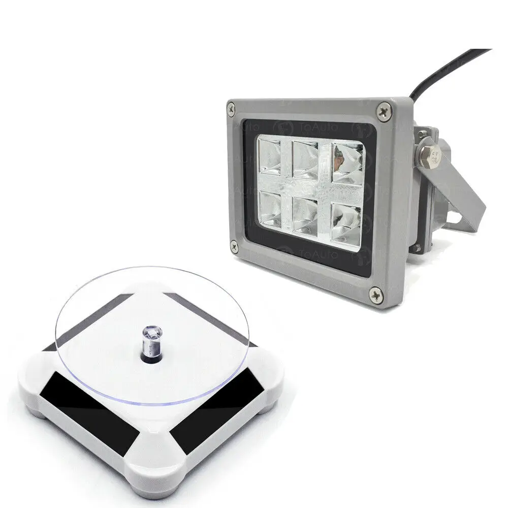 Lampe LED en résine UV 6W + support solaire rotatif 360 degrés, Kit d'affichage pour affichage d'imprimante 3D SLA/DLP/DIY