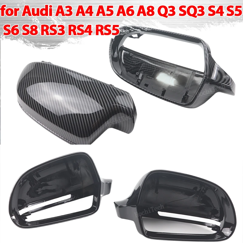 

Carbon Fiber Style Black Side Mirror cover Caps for Audi A3 A4 A5 A6 A8 Q3 SQ3 S4 S5 S6 S8 RS3 RS4 RS5 B8 B8.5 8P