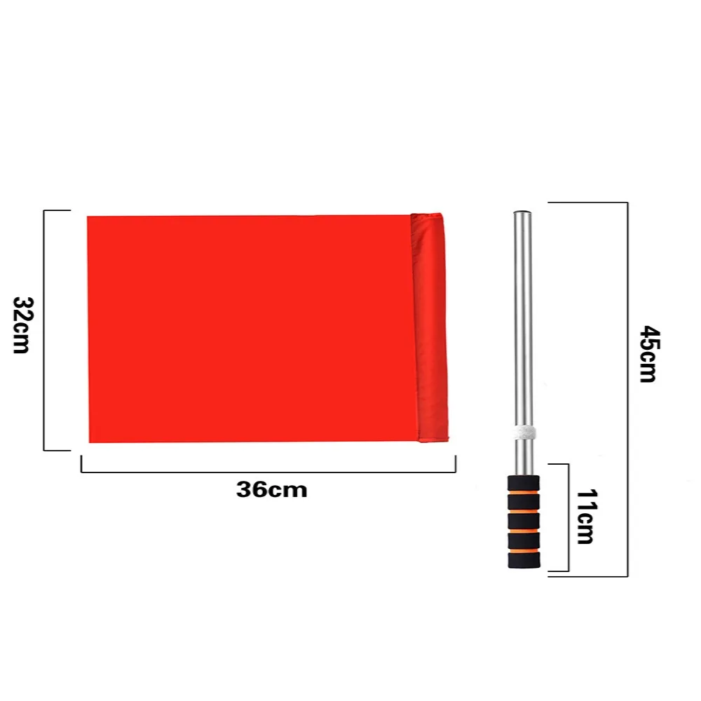High Quality Professional Soccer Referee Flag Competition Specific Multi-color Linesman Flags Stainless Steel Signal Flags