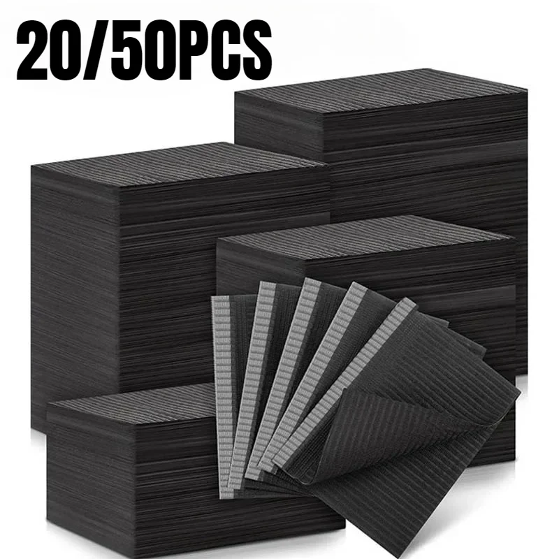 

20/50PCS Black Disposable Dental Tattoo Bib Pad Bib Tattoo Clean Pad Table Covers Napkins Manicures Tattoo Cleaning Accessories
