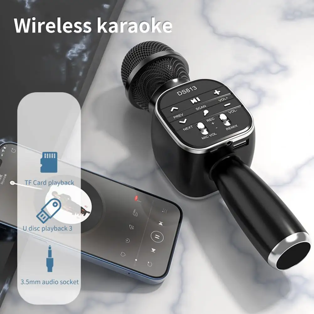 

Microphone Useful Paired Chorus Compact Bluetooth-compatible 5.0 Mic Speaker for Mobile Phone