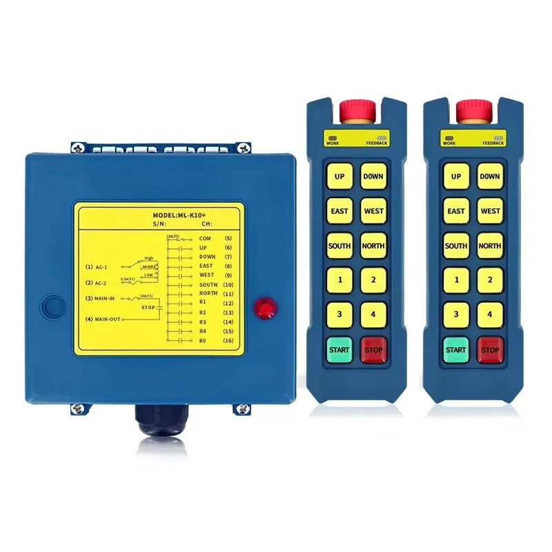 Control Remoto Inteligente Inalámbrico ML-K10+ IP68 2T&1R para Grúas, Montacargas Industriales y Equipos de Elevación, Personalizado de Fábrica