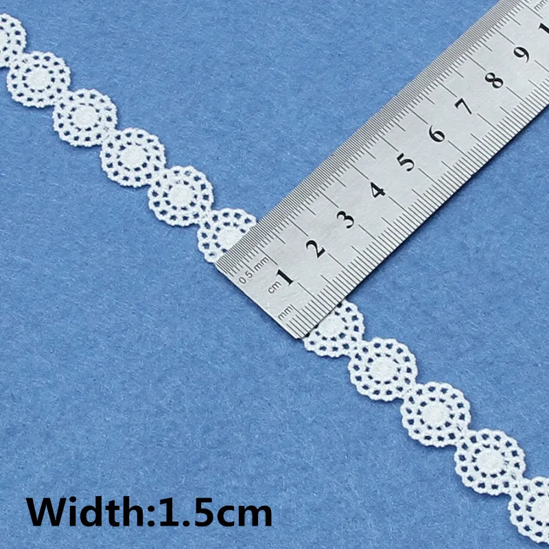 5Yards White Cotton Embroidered Lace Trim Ribbons Fabric DIY Handmade Craft Materials Sewing Garment Clothes Accessories