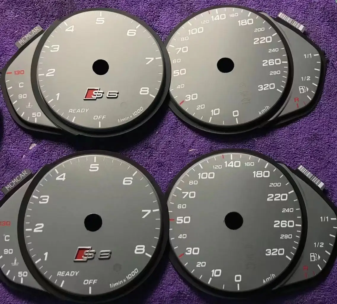 Gauge Overlay Dash Faces for Audi A7 S7 A6 S6 S8 Instrument Cluster Faceplate 320KM/H