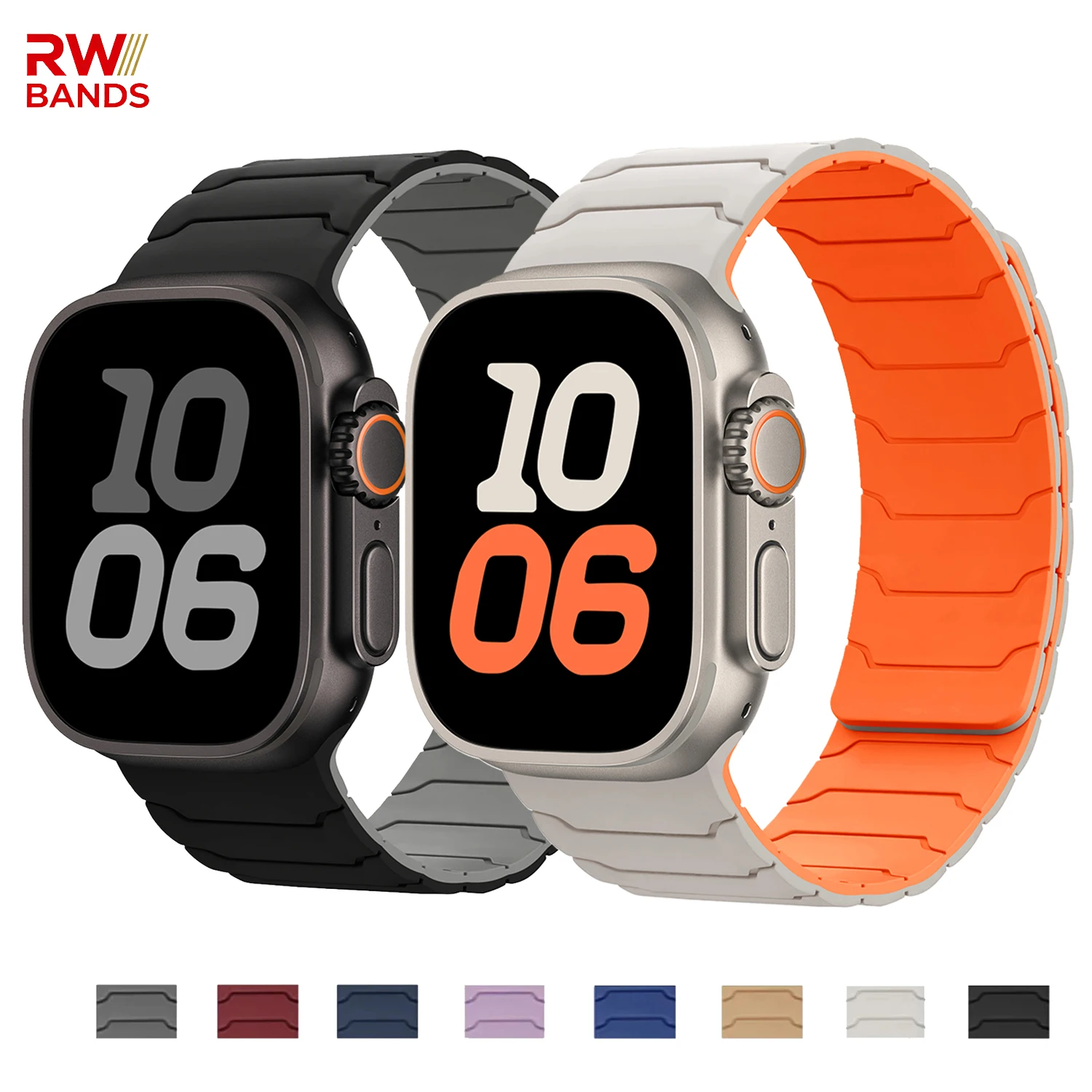 Magnetisches Silikon-Ersatzarmband für Apple Watch 46mm 44mm 42mm 40mm 41mm 45mm 49mm, für iWatch Ultra 3 Series 11 10 9 8 7 6 5