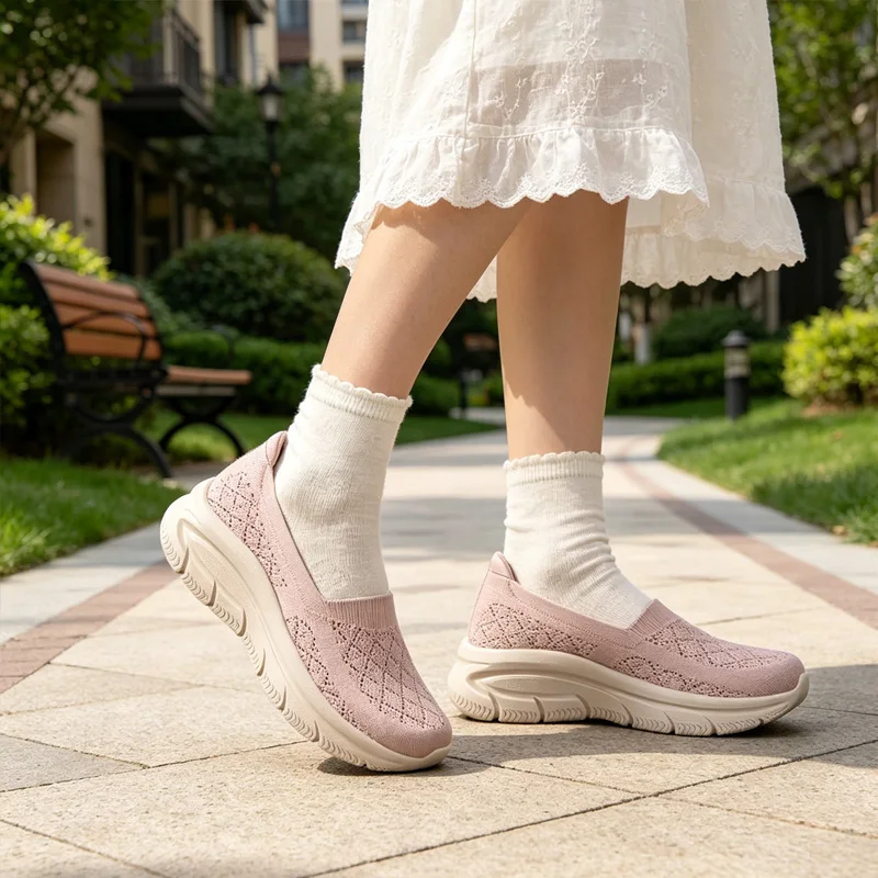 Skechers Women Slip On Casual Shoes 159564-ROS Lightweight Breathable Soft Sole Lazy Sneakers Daily Walking Footwear