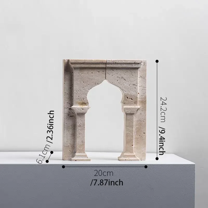 طقم مكون من قطعتين من مساند الدفتين من الرخام الطبيعي من Arc de Triomphe لتزيين المنزل والمكتب وظيفة تنظيم الكتب العملية
