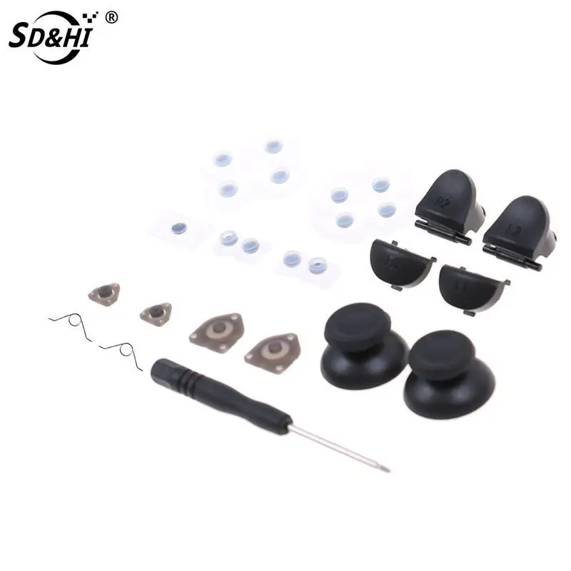 1 Satz Gummi knopf l1 r1 l2 r2 Trigger tasten Analog Stick leitfähige Gummi knopf Ersatzteile für ps4 Slim Controller