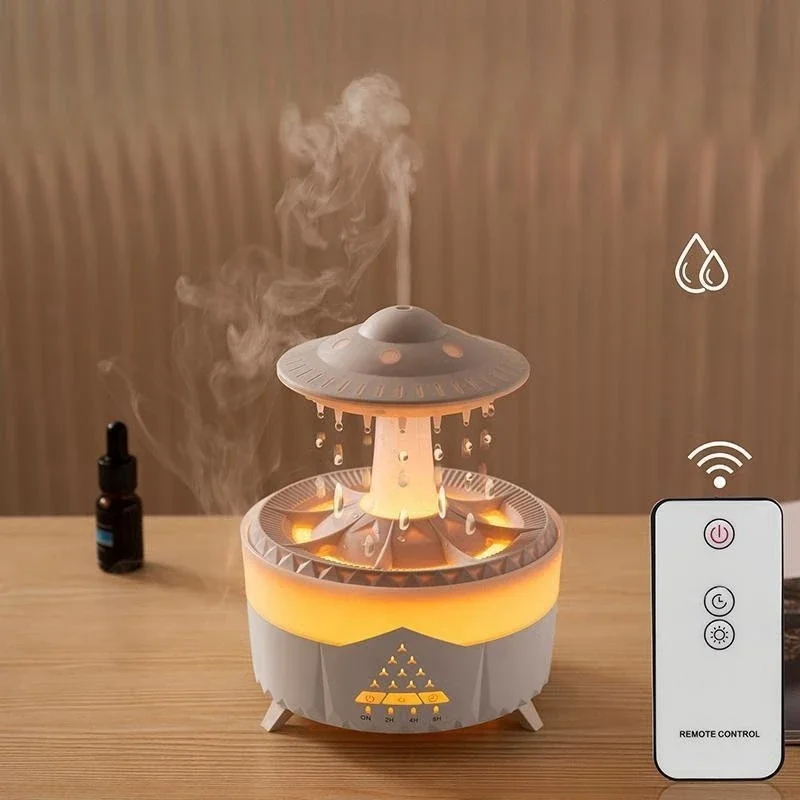 ใหม่มาถึง Cloud Rain Drop Humidifiers Noiseless แบบพกพาน้ําหยด Aromatherapy Diffuser Humidifier สําหรับ Home