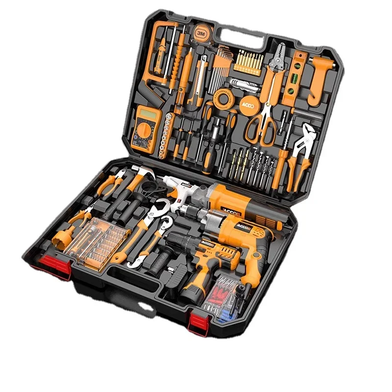 Household Tool Kit Multi-Functional Industrial Hardware Combination Electric Tools Complete Collection Household Maintenance