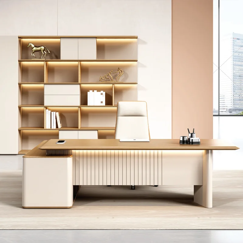 Boss's desk for offices, light luxury, and high-end style leadership single office desks, modern presidents' commercial large of