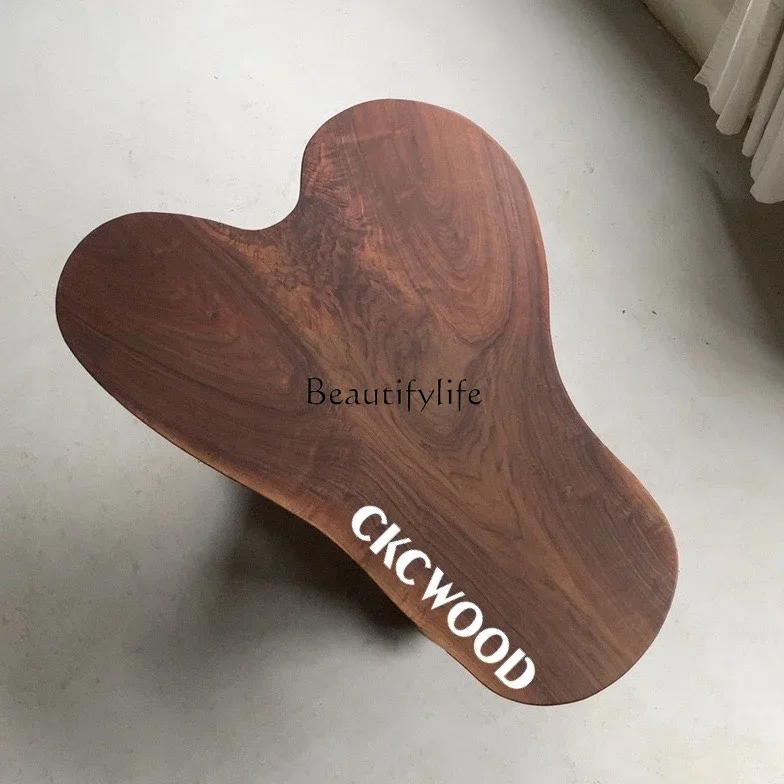 

yj9 Irregular log wind tree branch balcony tea table North American black walnut special-shaped log table
