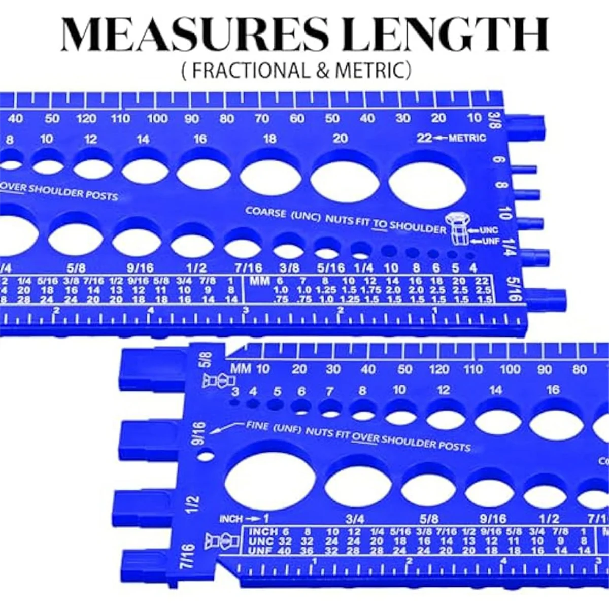 A88M 1Pc Moer Bout Draad Gauge Checker Bout Grootte en Draad Gauge Bout Moer Draad Meten Gauge Bout en moer Identifier