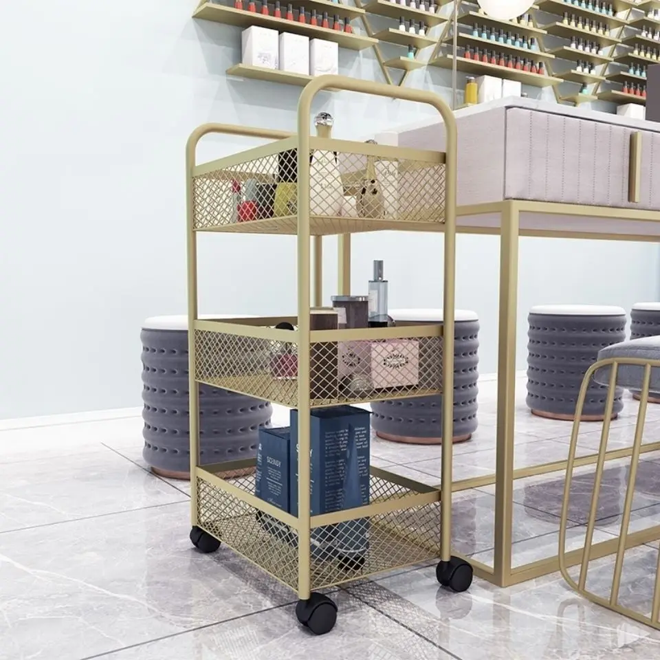 Carrito con ruedas para Barbero, organizador con ruedas, mueble auxiliar para salón de belleza, peluquería