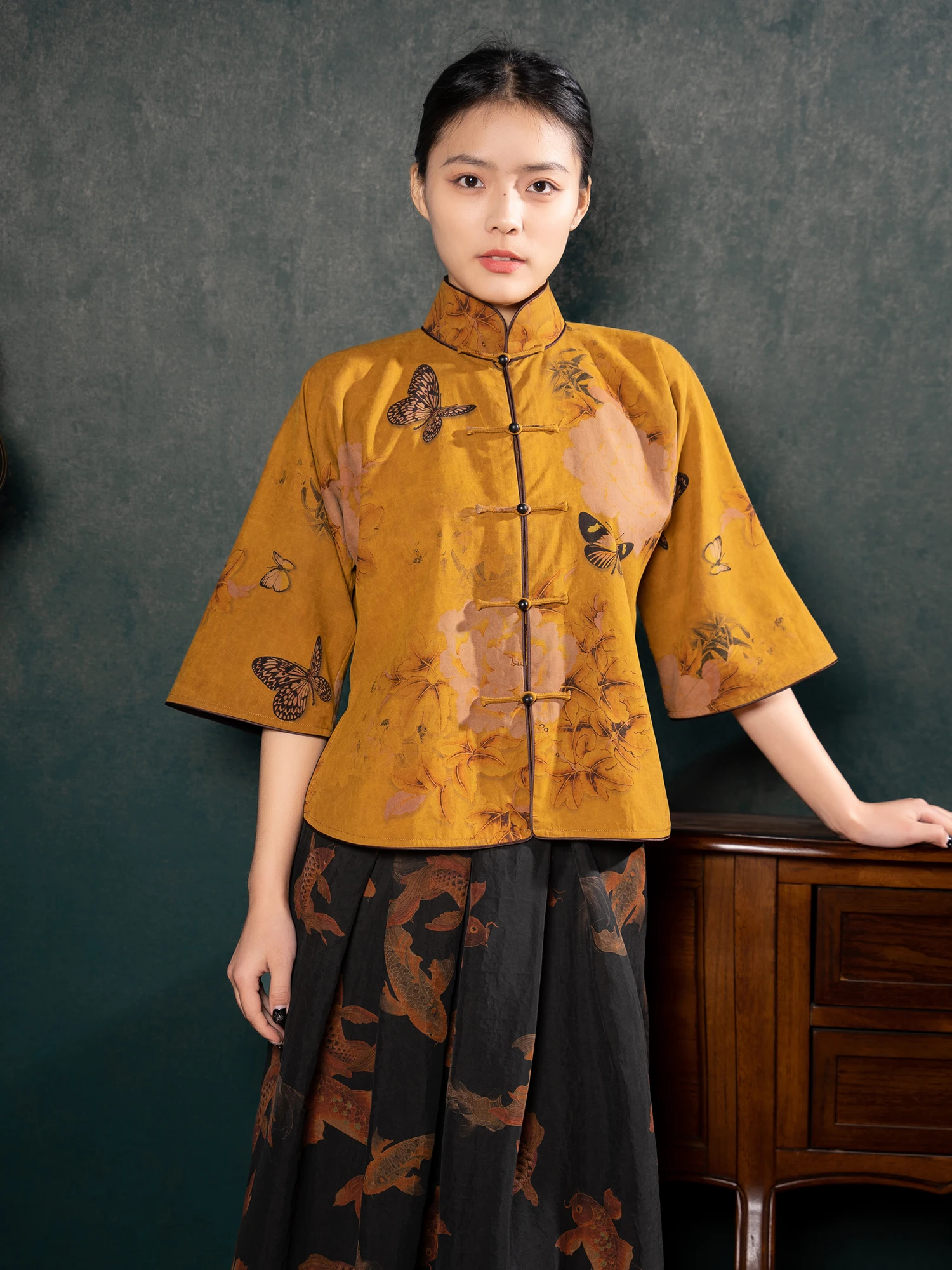 

Шелковый комплект Rain-Rich Old S JinDie ngTang из 6 предметов, 40 момме, из тонкого шелка, с разделителями, большой размер...