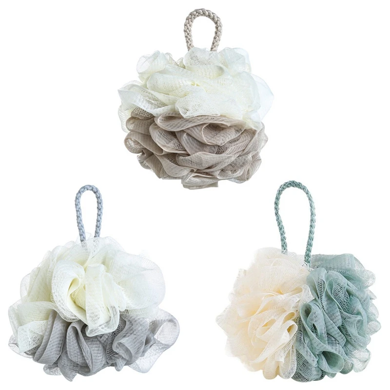 Bath Sponge Shower Loofah, Mesh Pouf Shower Loofa Ball,For All Skins Puff Foamy Loofa Sponge Skin-Care Tool