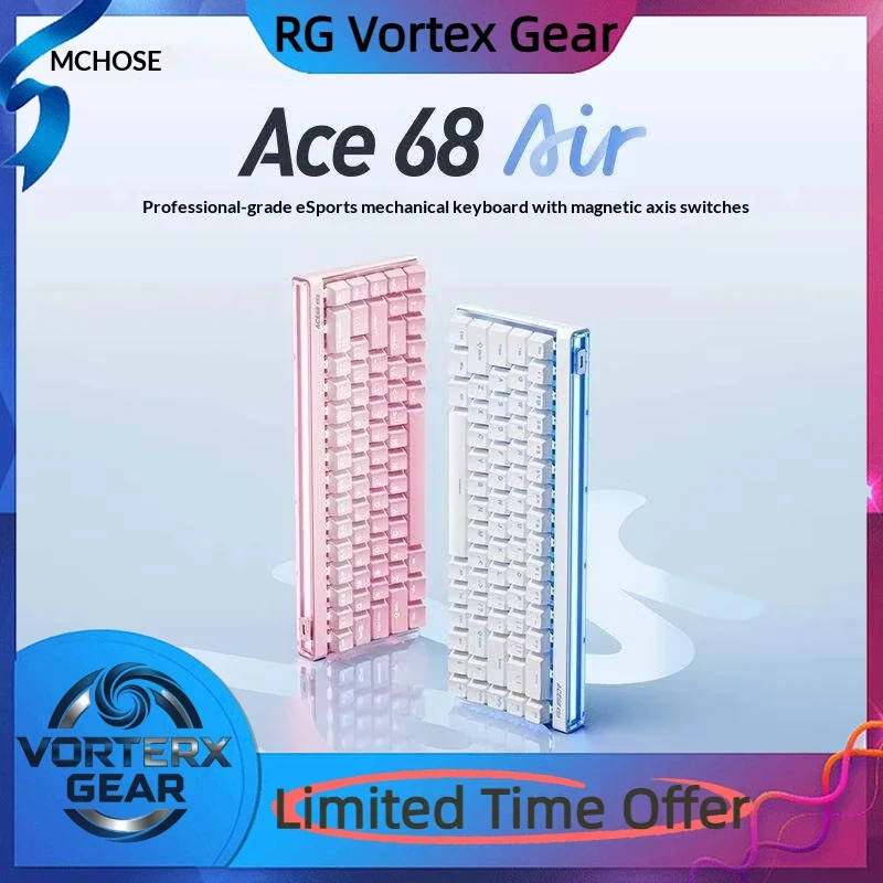 

Клавиатура Vortex Gear MCHOSE Ace 68, серия Air, игровая офисная клавиатура с магнитной осью, 8K, проводная механическая клавиатура с низкой задержкой