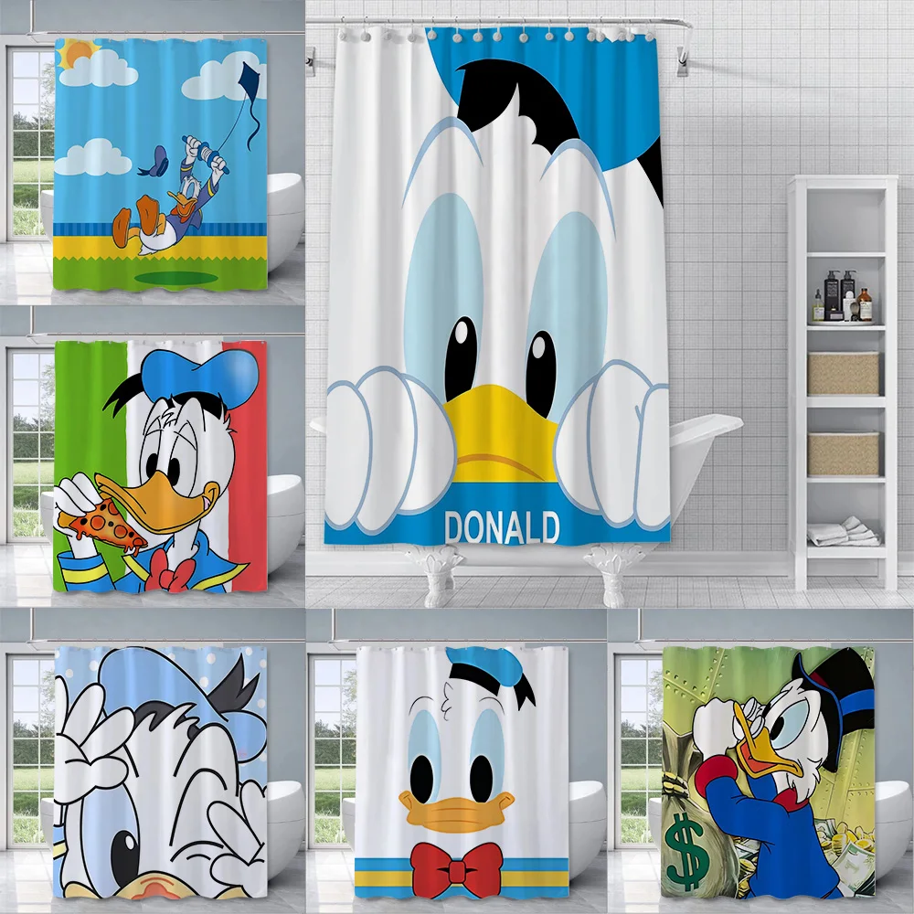 Cartoon D-Donald Ducks Shower Curtain Waterproof Polyester Fabric Paint Colorful Bath Curtains Home Bathroom Curtain With Hook