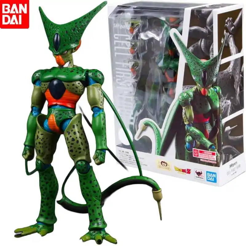 

New Bandai Original S.h.figuarts Shf Dragon Ball Cell First Phase Anime Action Figure Finished Model Kit Robot Toy Gifts