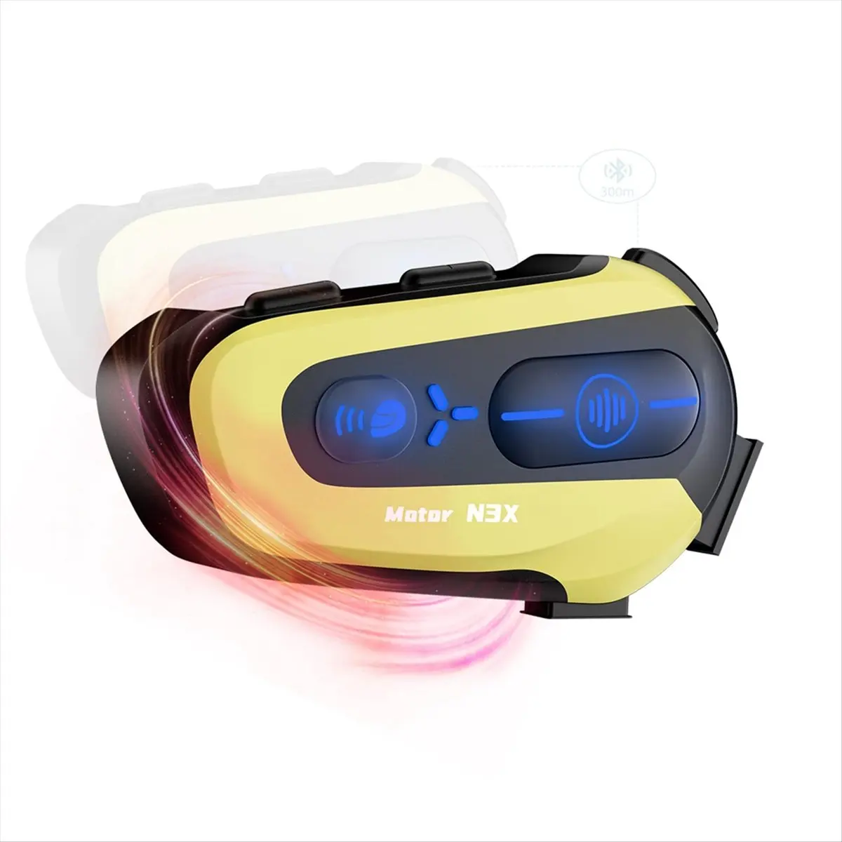 SWXF Capacete de motocicleta Bluetooth fone de ouvido 300M interfone com cancelamento de ruído alto-falantes para capacete microfone macio/duro IP65 à prova d'água