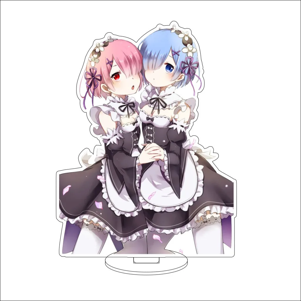 16CM Anime Re:ZERO Starting Life in Another World Rem Emilia Ram Natsuki Subaru Beatrice Cos Acrylic Figure Stand Ornaments Gift view 5