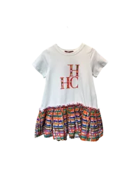 2024  summer new high fashion girls dress letter embroidery short sleeve letter print dresses for baby girls