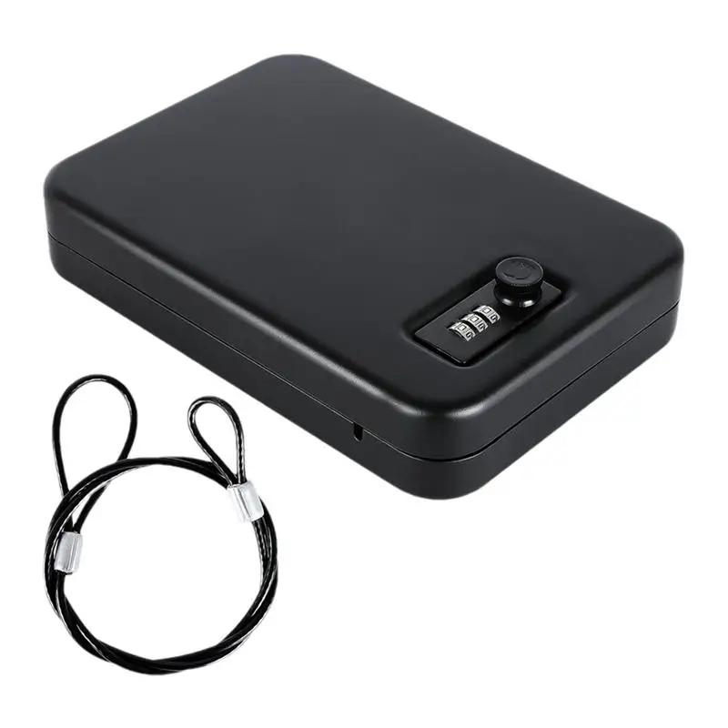 Portable Safe Metal Lock Box With Code Anti Theft Portable Safe Box Travel Large Capacity Security Lockbox Code home car storage