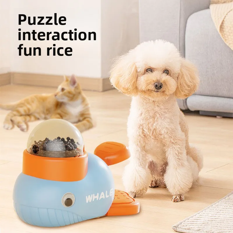 Nuevo producto, autohi para aliviar el aburrimiento y fugas, juguetes alimentarios, comedero para mascotas de ballena pequeña, entrenador de juguetes interactivos para perros y gatos