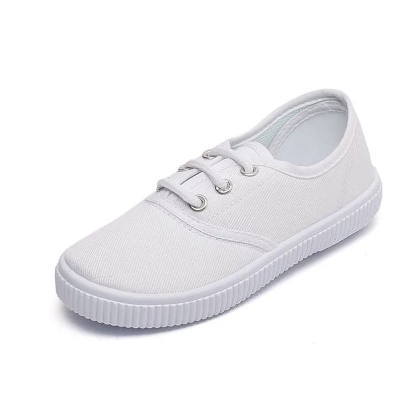 Kids Shoes For Boys Girls White Children\'s Casual Flats Canvas Shoes Dance Performance Sports White Sneakers for School CSH1347