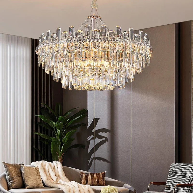 Imagem -02 - Luxo Suspenso Crystal Chandelier Home Light Sala de Estar Quarto Jantar Villa Novo 2024