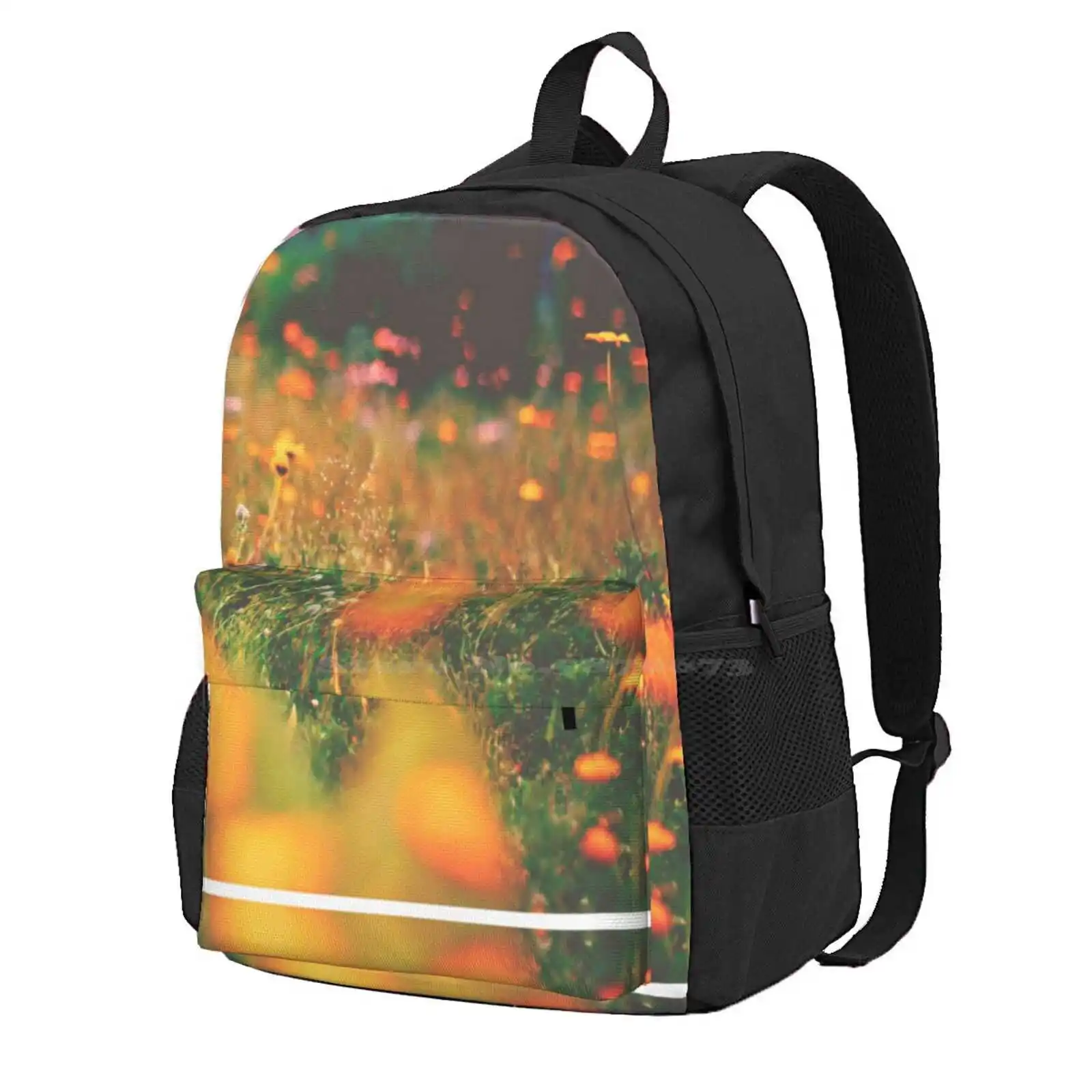 Summer Flowers - Colorful Floral Hot Sale Schoolbag Backpack Fashion Bags Summer Spring Colorful Nature Love Yellow Wild