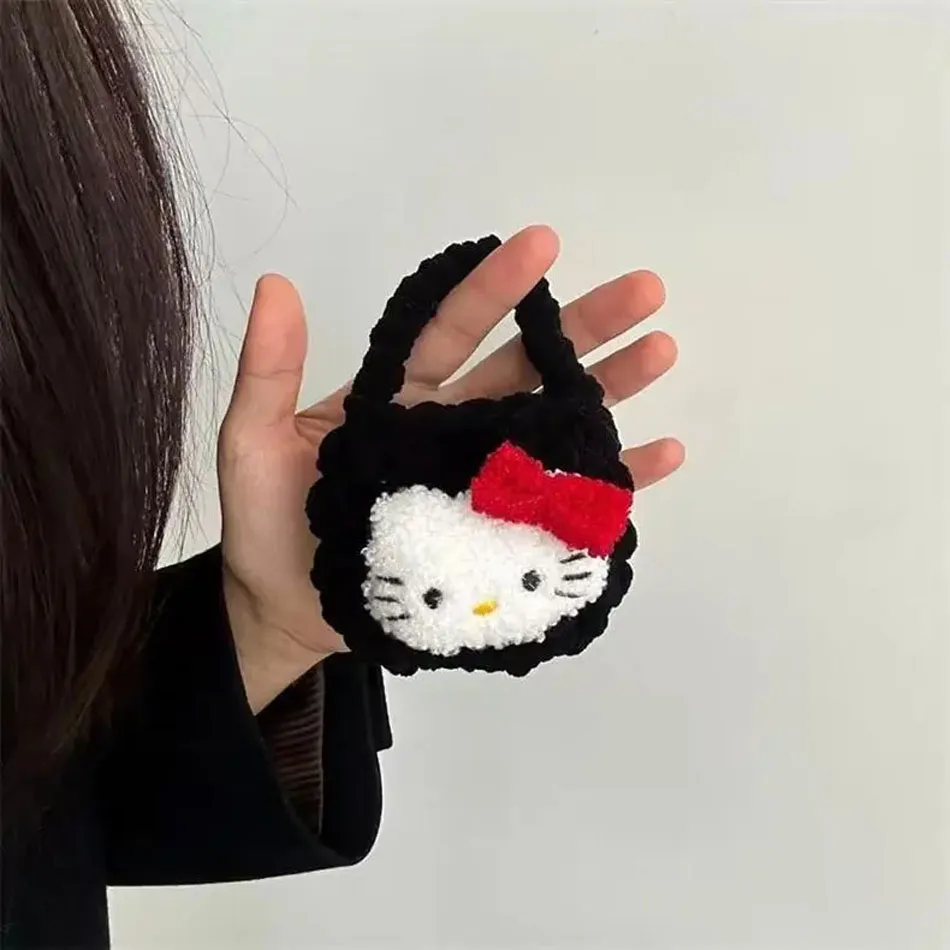 

Новый милый противоударный чехол для наушников Sanrio Hello Kitty Hawaii Black Kitty, мини-кошелек для монет, подарок для девочек