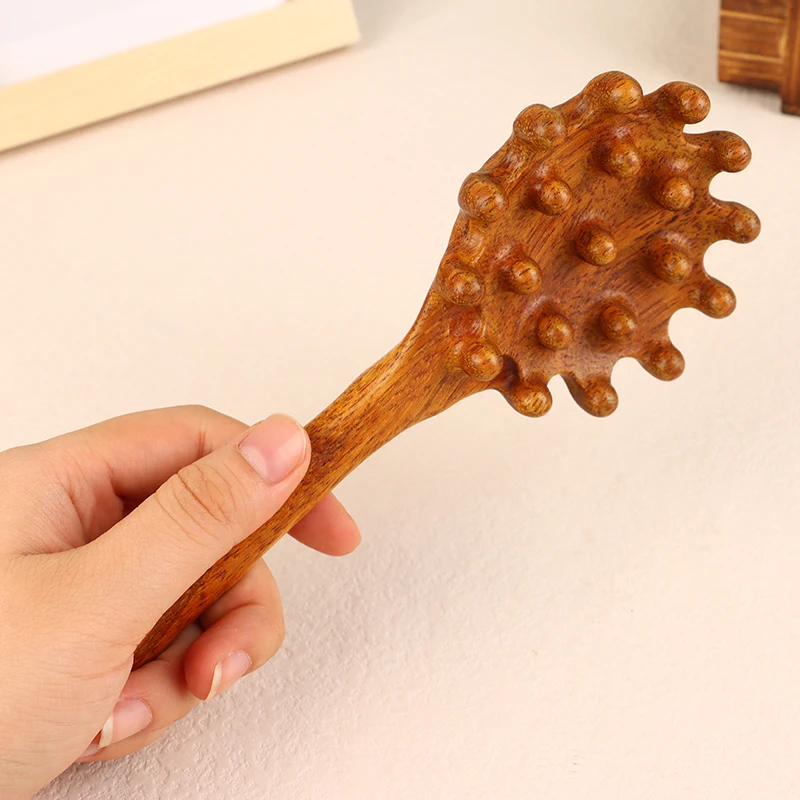 Sandalwood Scalp Massage Comb Dredging 20 Nails Coarse Toothed Guasha Massage Meridian Comb Body Beautify Blood Dredging Care