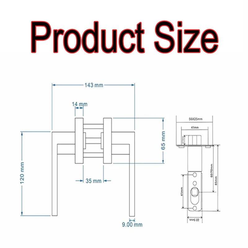 مقابض الأبواب السوداء مقابض الأبواب الداخلية، قفل باب الخصوصية بدون مفتاح، مجموعة أذرع باب من سبائك الزنك شديدة التحمل لغرف النوم والحمامات