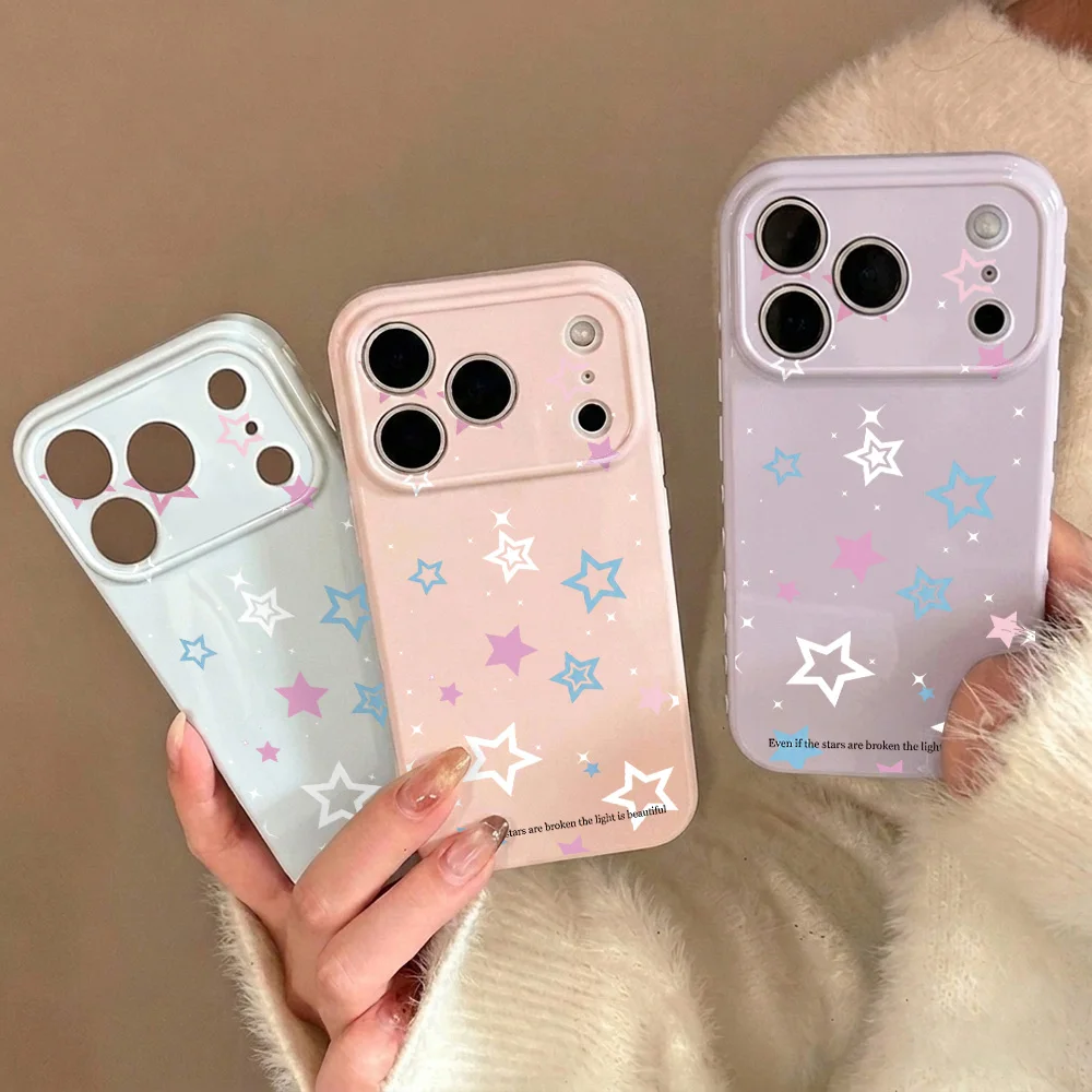 Чехол для iPhone 11 с пятиконечной звездой, для iPhone 11, 17, 15, 16 Pro Max, 14, 13, 12, силиконовый чехол конфетных цветов, iPhone 17 Pro Funda