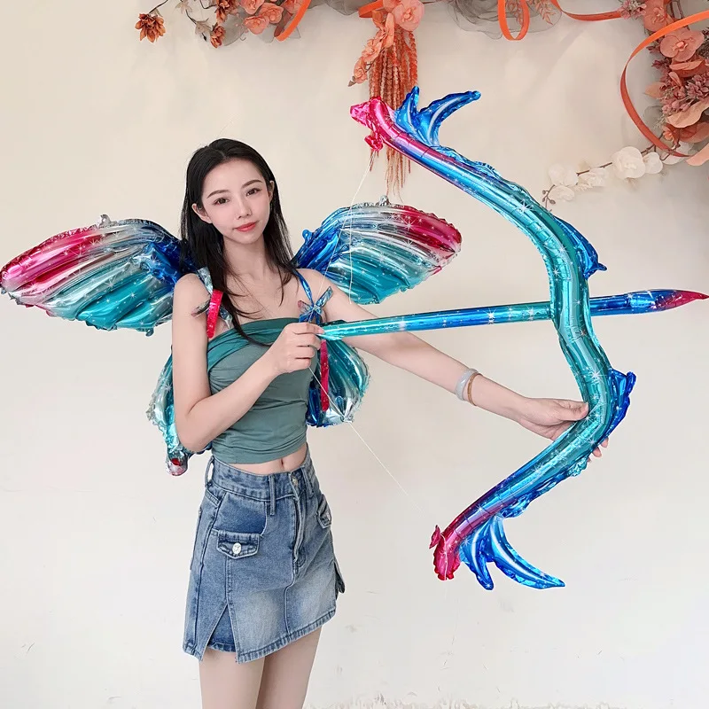 Bow and Arrow Foil Balloons Set, Aluminum Film Balloons, Theme Party Decoration, Children's Toys, New, 6Colors, 2023