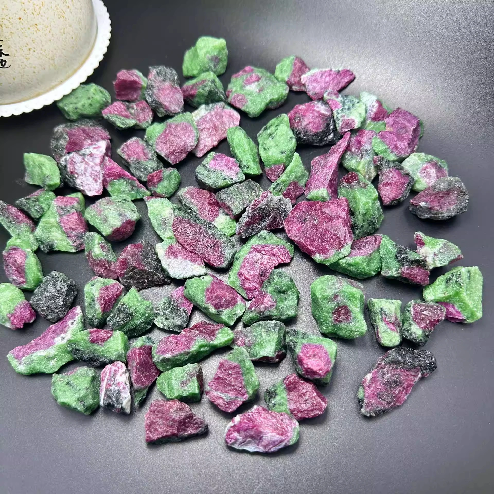 Natural Ruby Zoisite Red Green Treasure Raw Stones Mineral