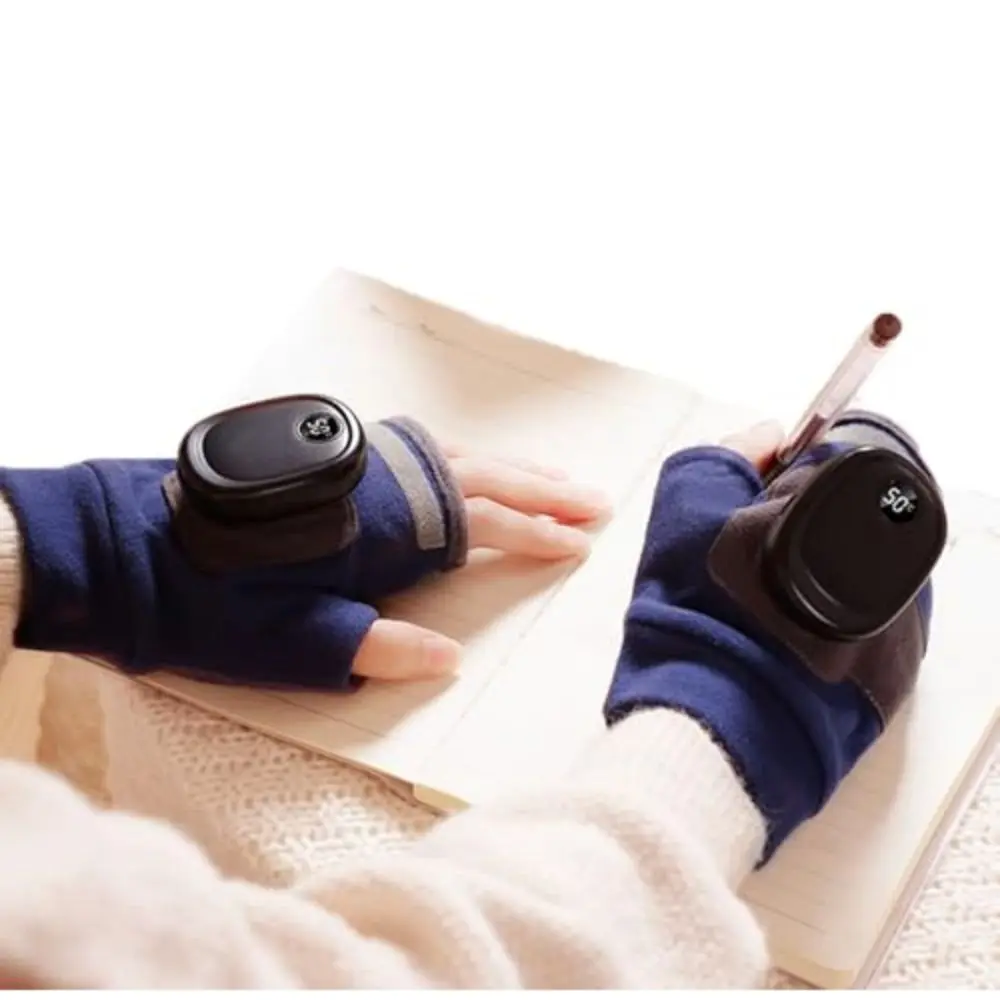 

Перезаряжаемые женские перчатки без пальцев с подогревом, хлопковые умные термостатические мужские перчатки с подогревом, утолщенные морозостойкие грелки для рук