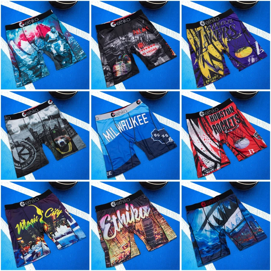 

ETHIKA, 1 шт., сексуальное мужское нижнее белье, боксеры, мужские трусы для плавания, большие размеры S-3XL, дышащие мужские трусы с принтом, мужские трусы-боксеры