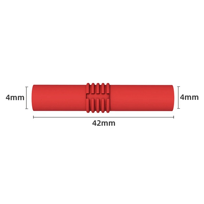 P7023 10 unids/lote de extensión de PVC aislado, conector Banana de 4Mm, adaptador hembra a hembra, acoplador, rojo y negro