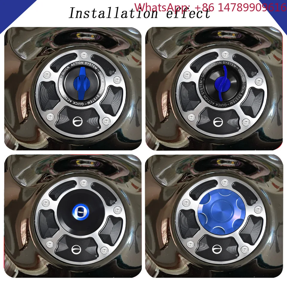 DTRAD FZ-09 2015-2025 Motorcycle Racing Quick Plug Lock Fuel Tank Cap CNC Aluminum Keyless Gas Oil Cover Includes ScrewsMotorcy