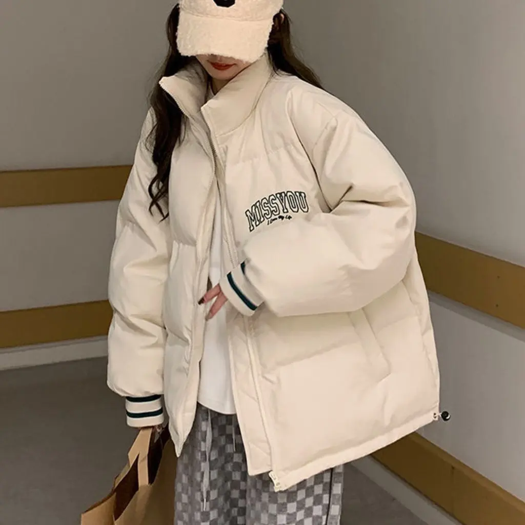 

Women's Winter Thickened Baseball Cotton-padded Jacket Lightweight Short Coat down Cotton-padded Parker Design for