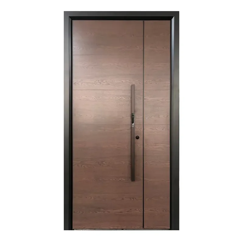 Custom Cast Aluminum Door with 3D Carved Handle Fingerprint Smart Lock Anti Theft Sun Protection Wear Resistant Entrance