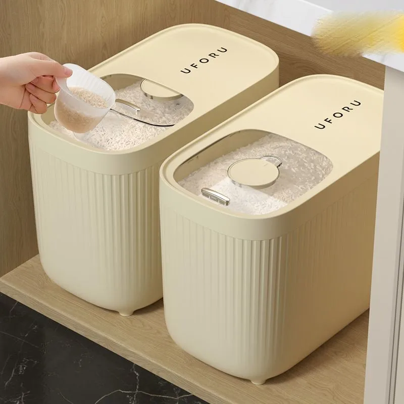 

Plastic Rice Storage Bucket Insect Proof Moisture-proof Sealed Household Light Luxury Rice Storage Bucket Rice Storage Box ZF821