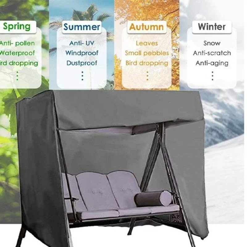 Double People Swing Dust Shield Outdoor Hanging Chair Covers Sunshade Waterproof Rocking Chair Cover Cloths Easy To Disassemble