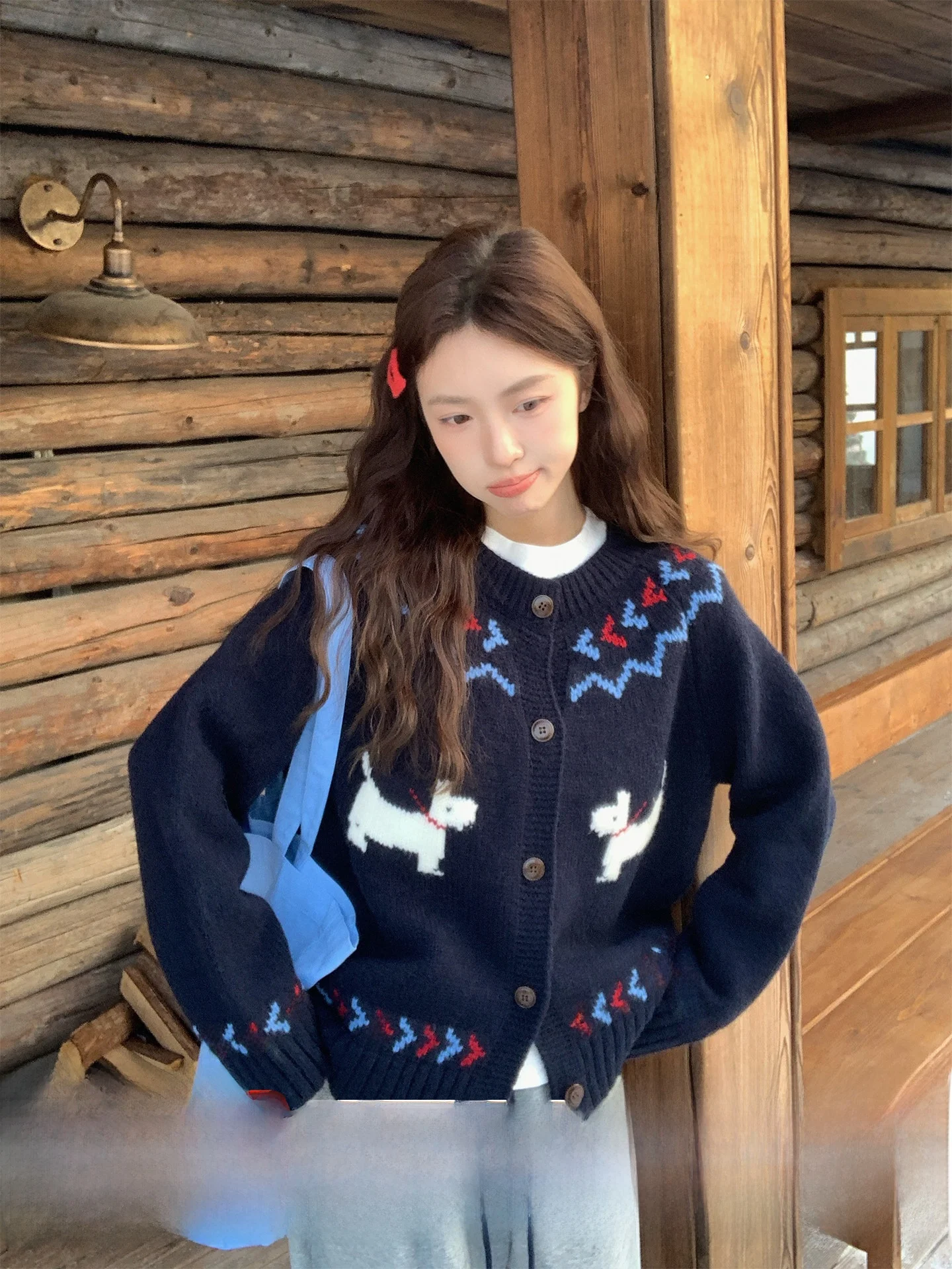 

Мягкий вязаный свитер Morning Bloom для женщин, осенне-зимний, с длинными рукавами, круглым вырезом, теплый, повседневный, модный, в корейском стиле