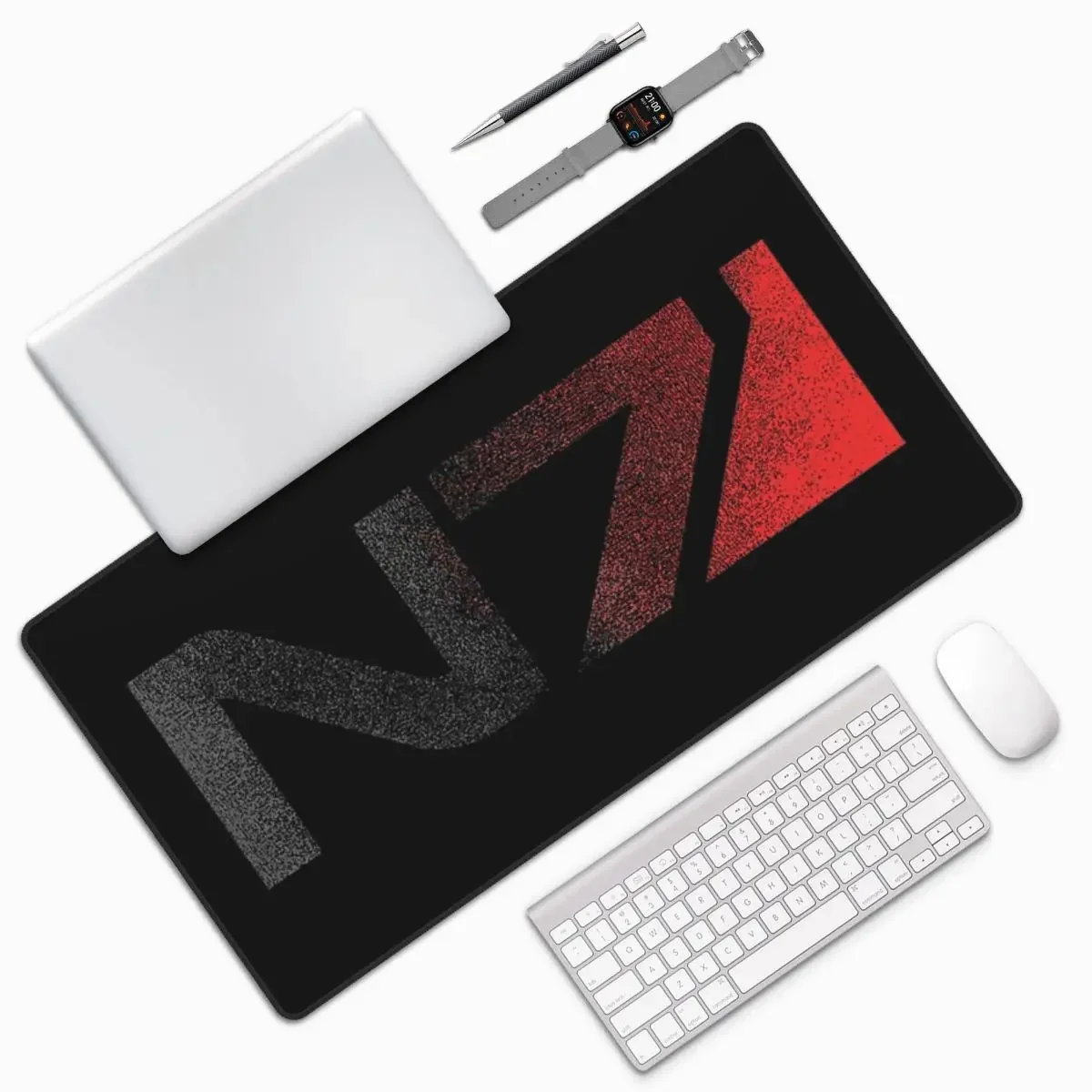 Mass Effect Distressed Logo Large Mouse Pad Computer Keyboard Mouse Mat Gaming PC Laptop Desk Mat Office Accessories Table Mats