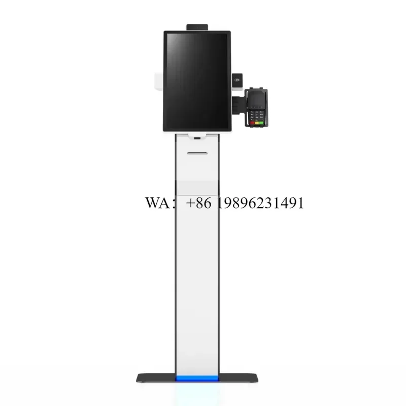 Touchscreen Kiosk KIO215p Sleek White Finish Flexible Side Mounting Android/Windows OS Fanless Cooling for POS Barcode